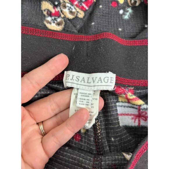 P. J. Salvage women's medium grey sloth christmas jogger pajama lounge pants - Picture 6 of 6